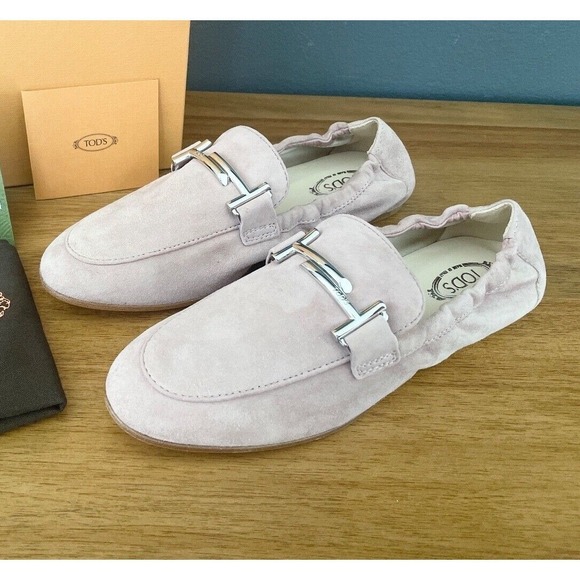 Tod's Shoes - TOD's Women Pink Suede 79A Moccasino Doppio Slip on Loafer shoe, Sz 40